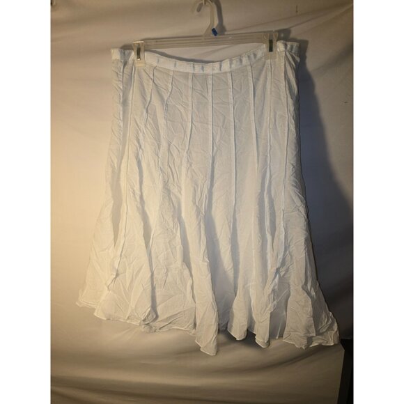 Focus Womens Plus Size 18W 1X Romantic White Skirt Flowy Beach Flare - Picture 2 of 2